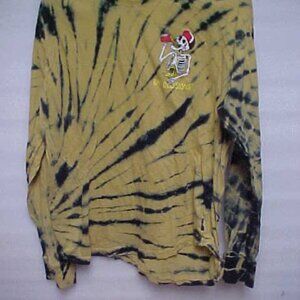 DK Shirt Men's Medium Yellow Bad Decision Tie Dye Graphic Tee Long Sleeve Adult